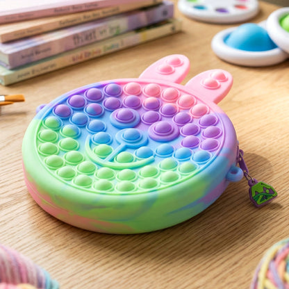 Cute Caterpillar Shape Pop It Silicone Pencil Pouch (1 Pc)