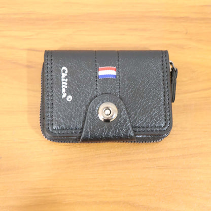 Premium Black Zip-Around Card Holder Wallet (1 Pc)