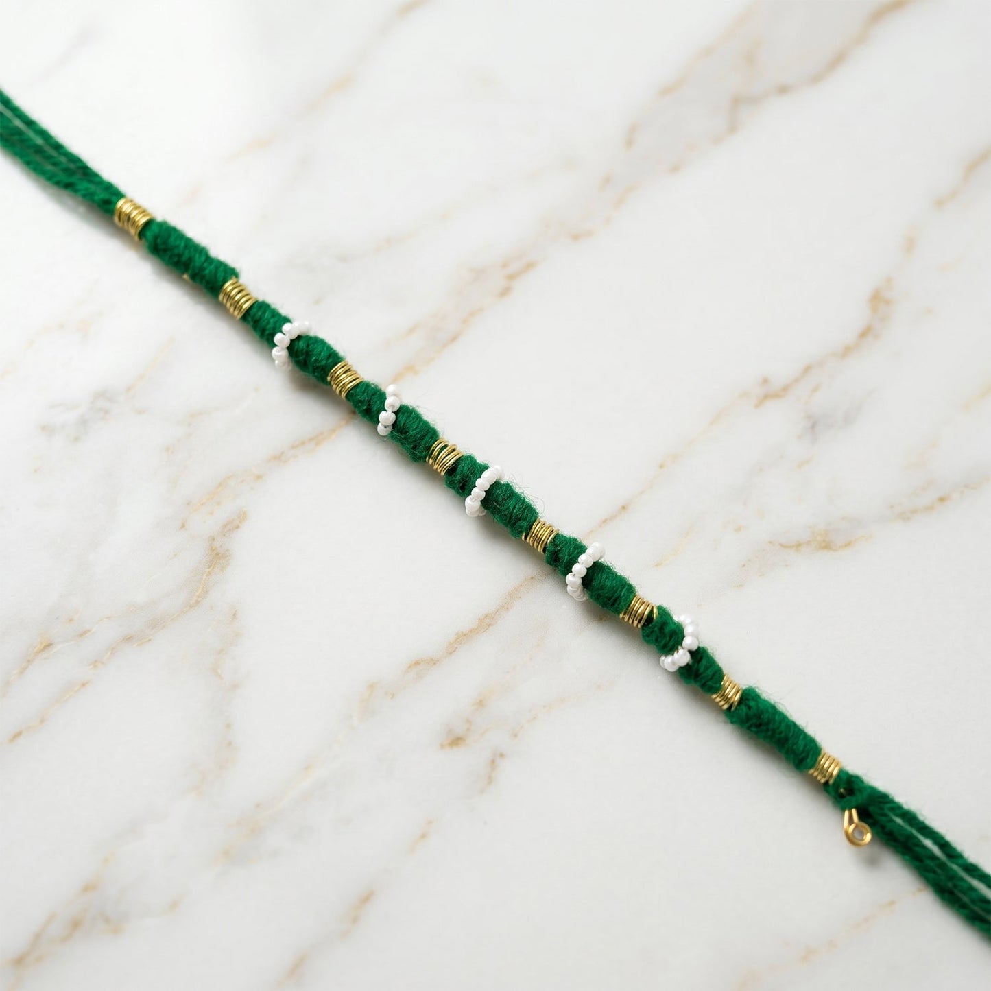 Traditional Green Pearl Beaded Rakhi (1 Pc, Mix Color)