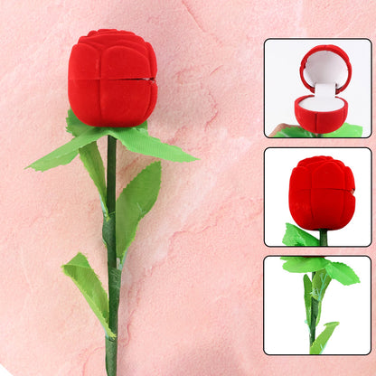 Artificial rose ring gift box closed view India