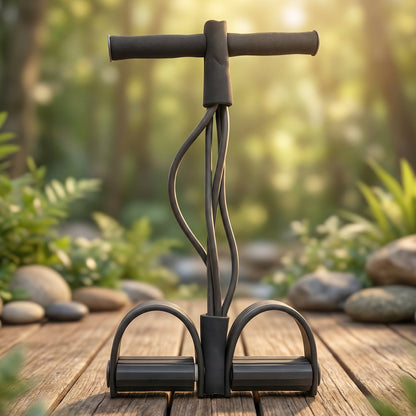 Portable Pull Rope Resistance Exerciser with Foot Pedal Support (1 Pc)