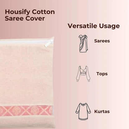 Zip Closure Saree Storage Bag (14.5x16.5 cm, Pack of 6)