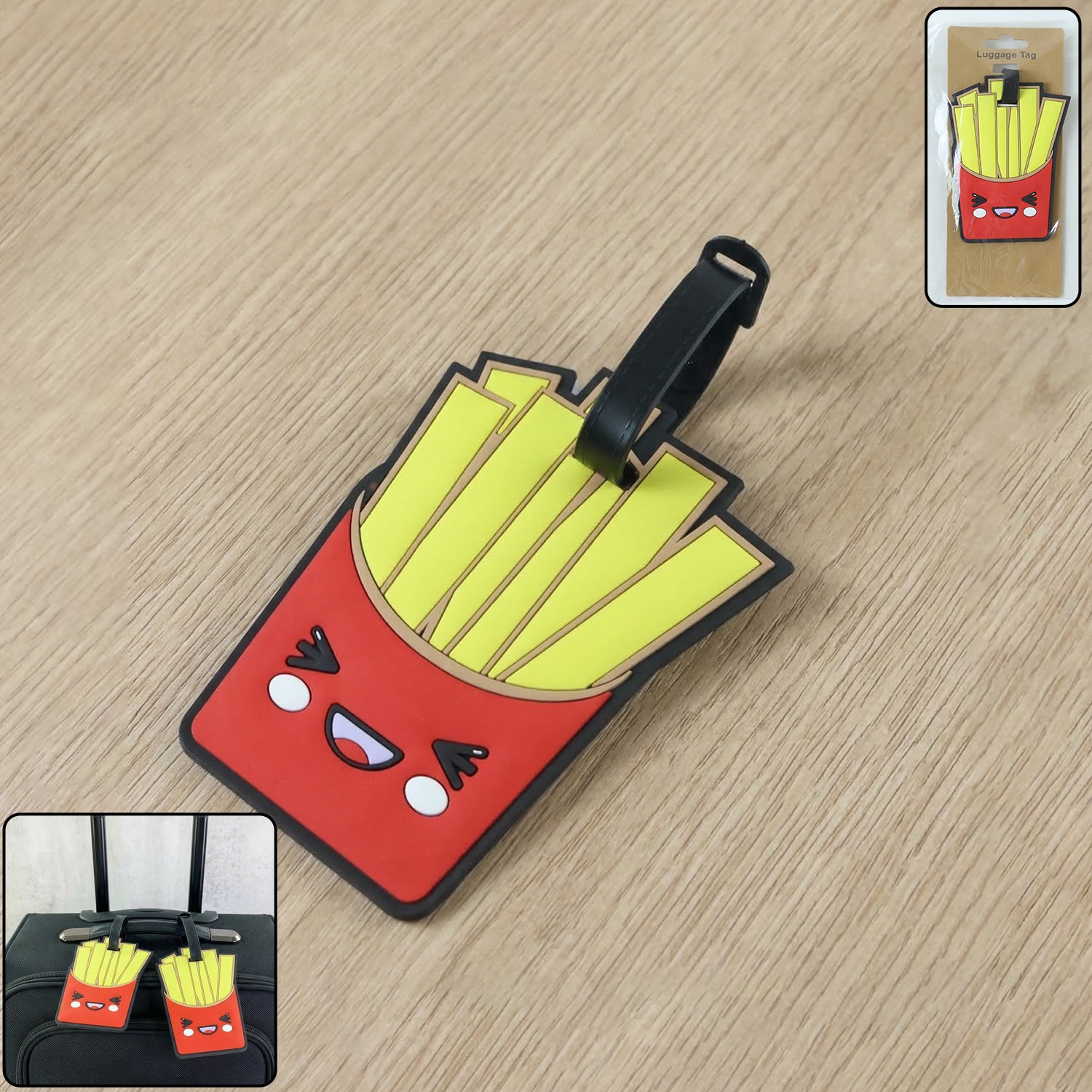 french fries luggage tag