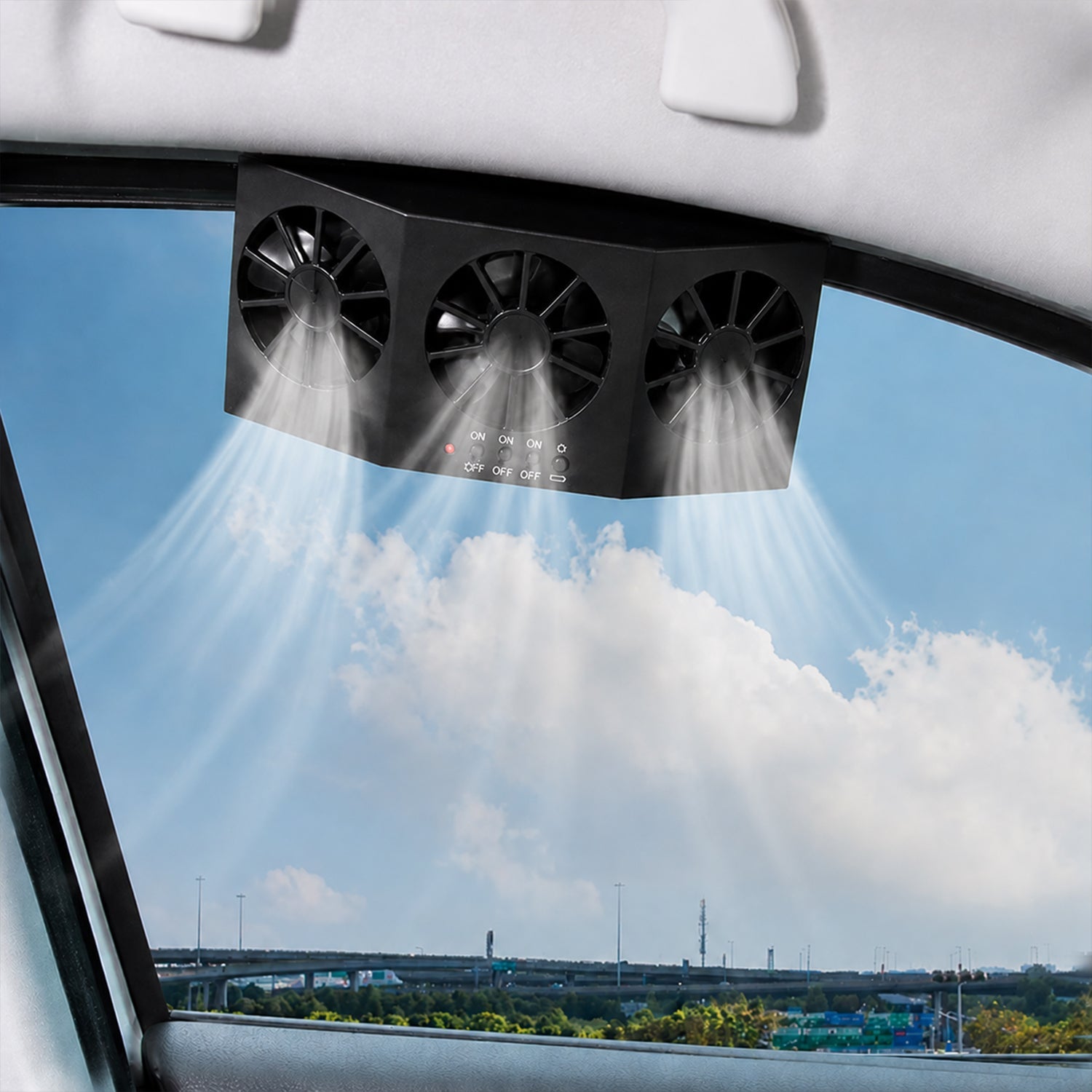 vehicle window cooling fan