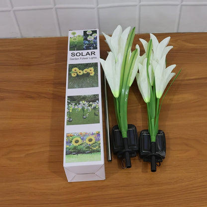 Solar Garden Flower Lights - (2Pc Set)