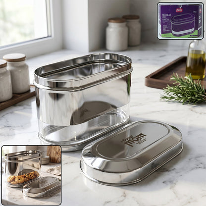 Supermom Premium Stainless Steel Modular Oval Canister (1500 ML)