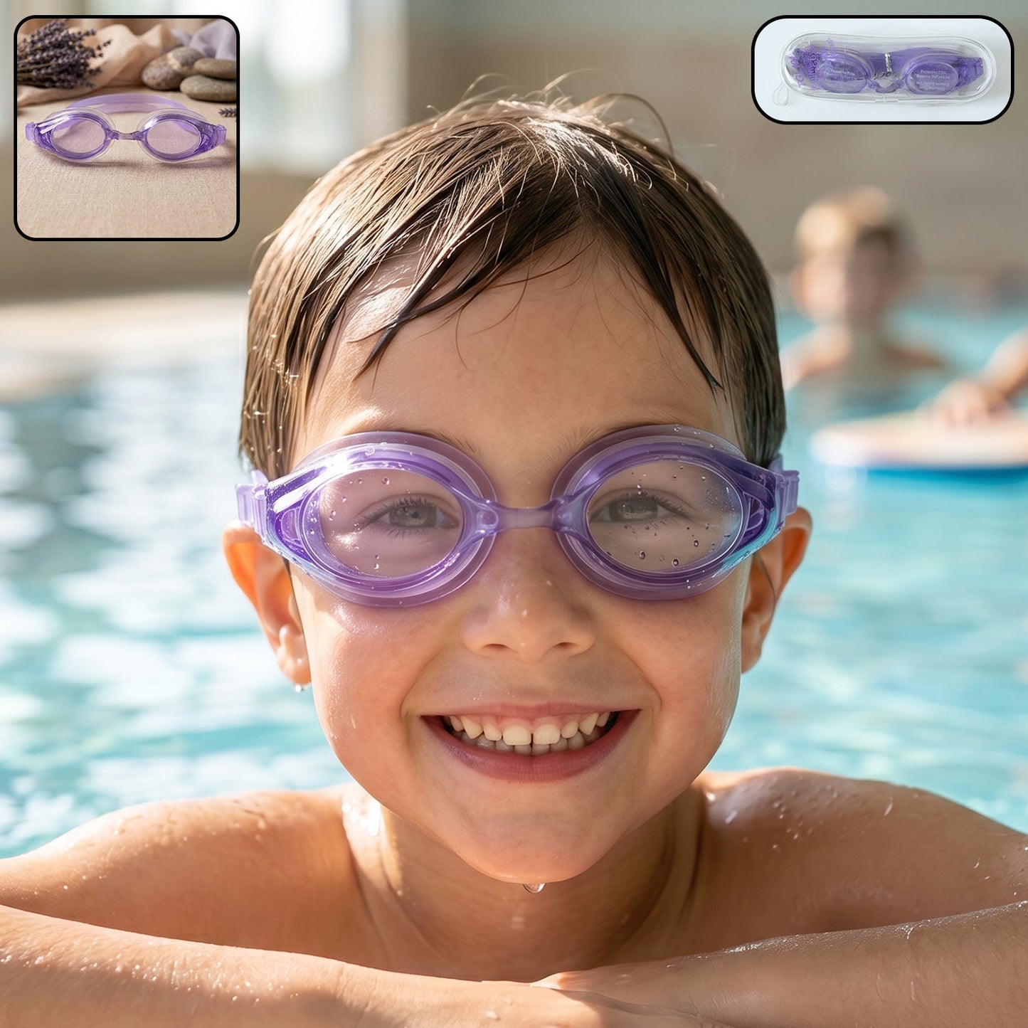 kids lightweight swimming goggles flexible frame leak proof seal
