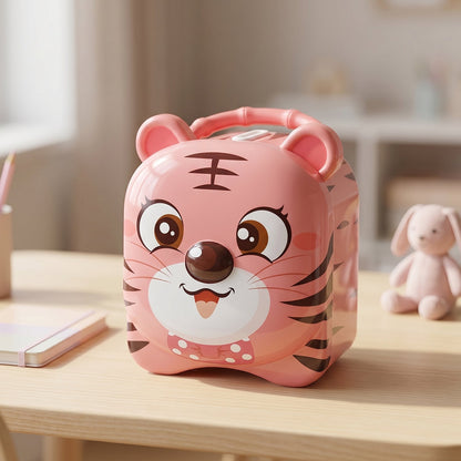 Cute Design Metal Piggy Bank with Lock and Key (1 Pc, Mix Design)