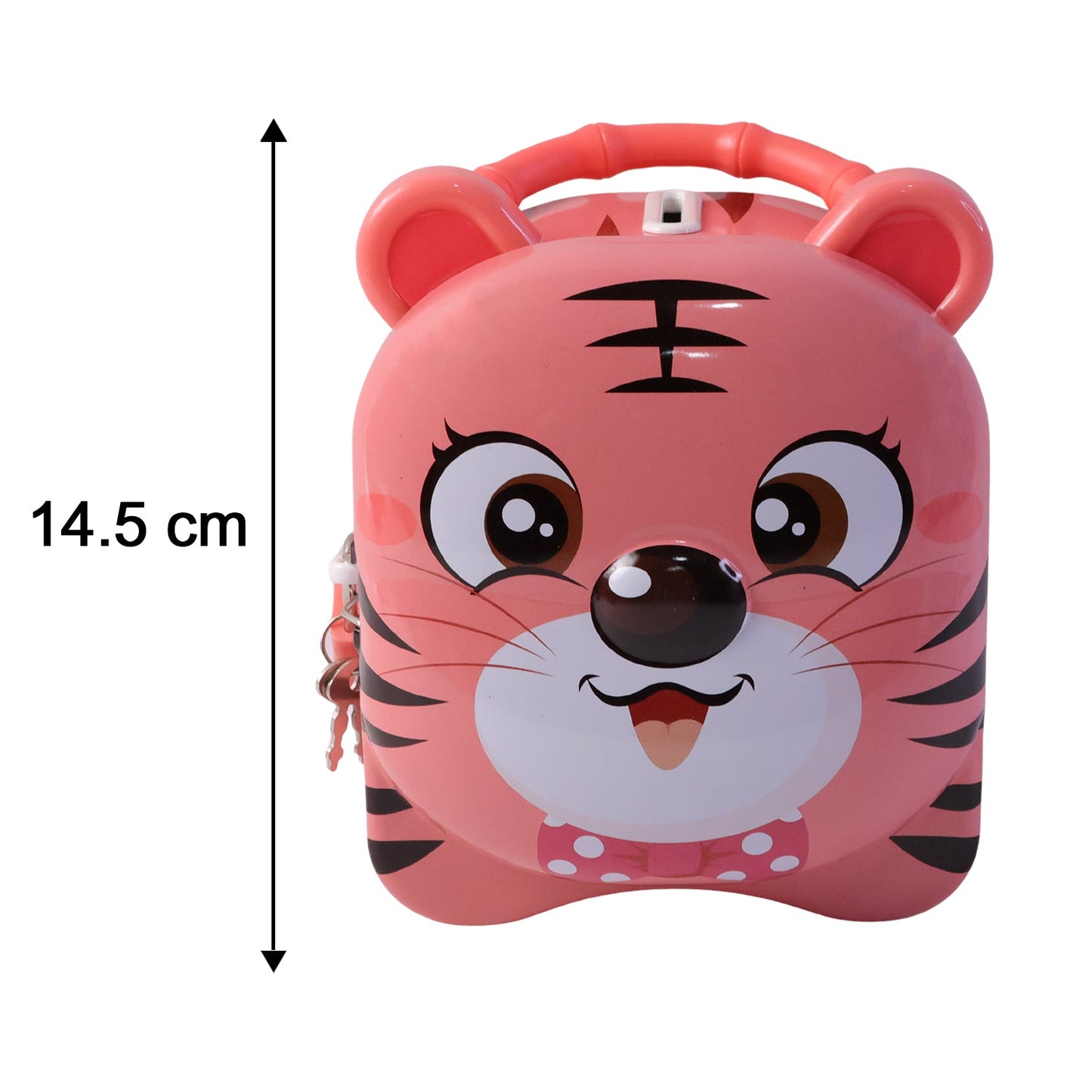 Cute Design Metal Piggy Bank with Lock and Key (1 Pc, Mix Design)