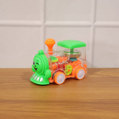 transparent toy train with sound