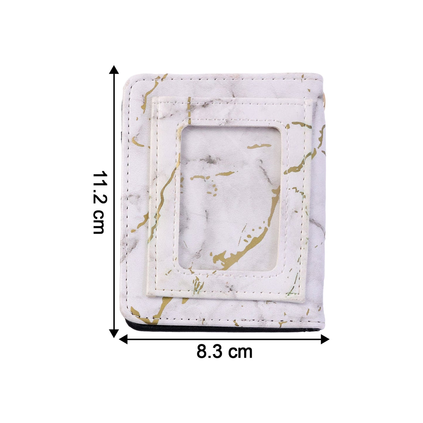 Compact Marble Finish Snap Button Card Holder Wallet (1 Pc)