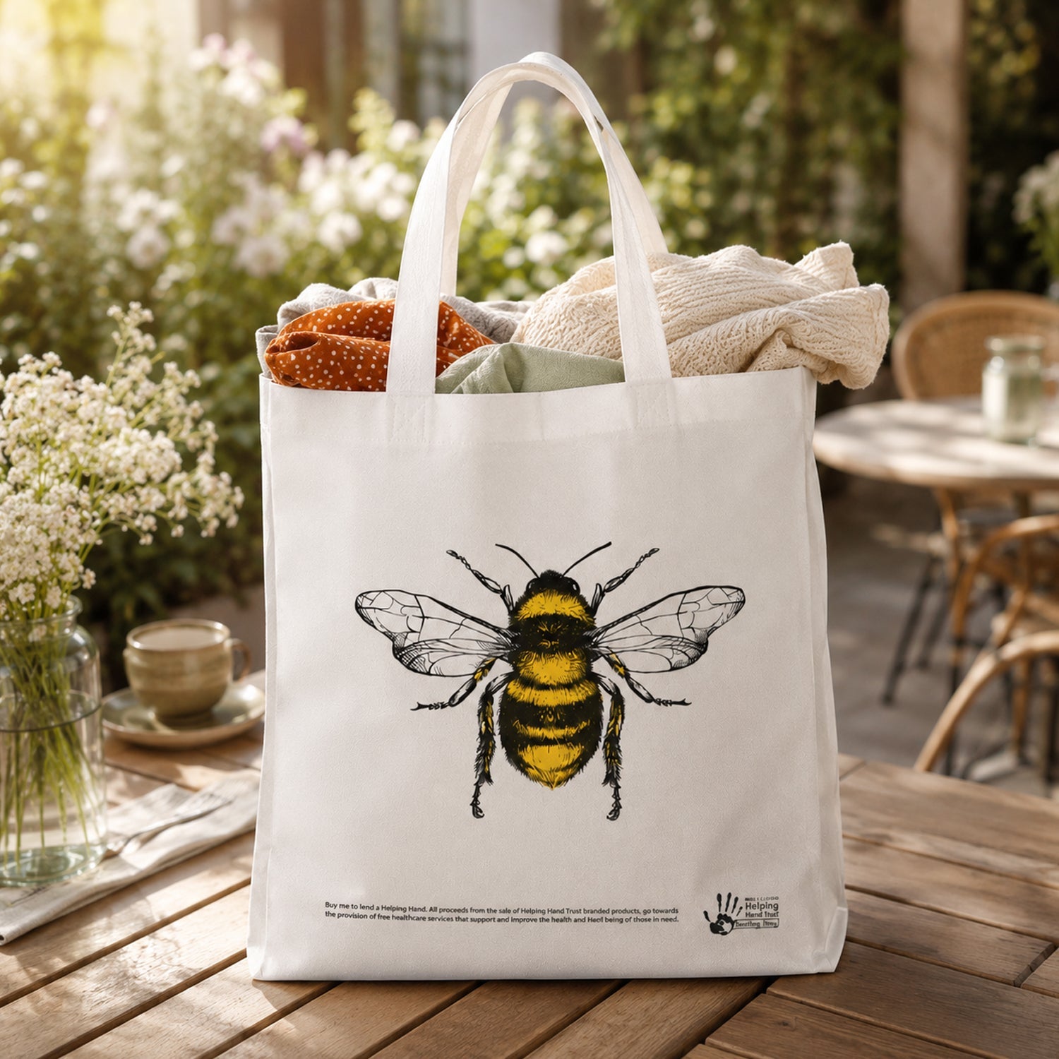 Bee Tote Bag Outdoor Garden Lifestyle
