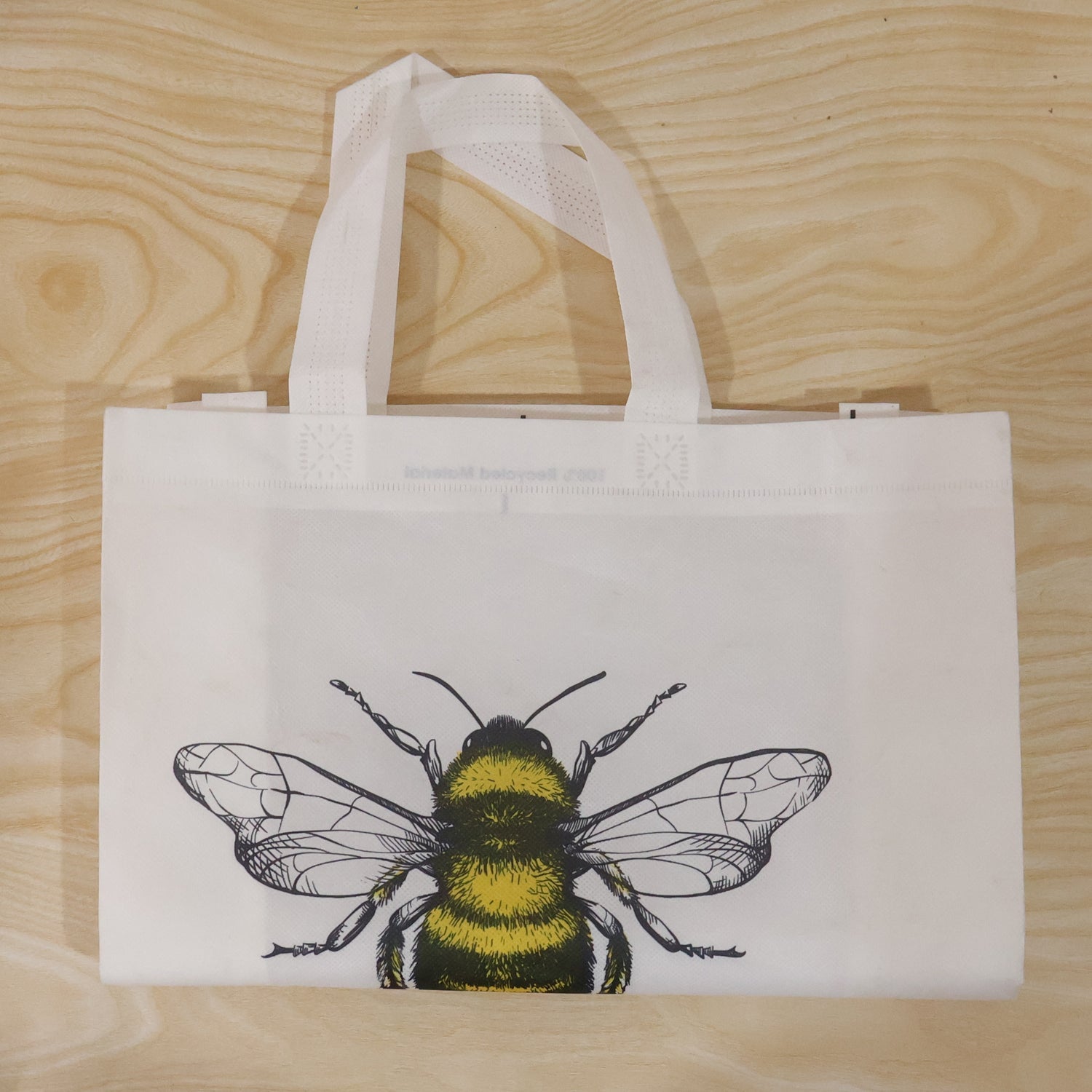Bee Tote Bag Top View Recycled Material