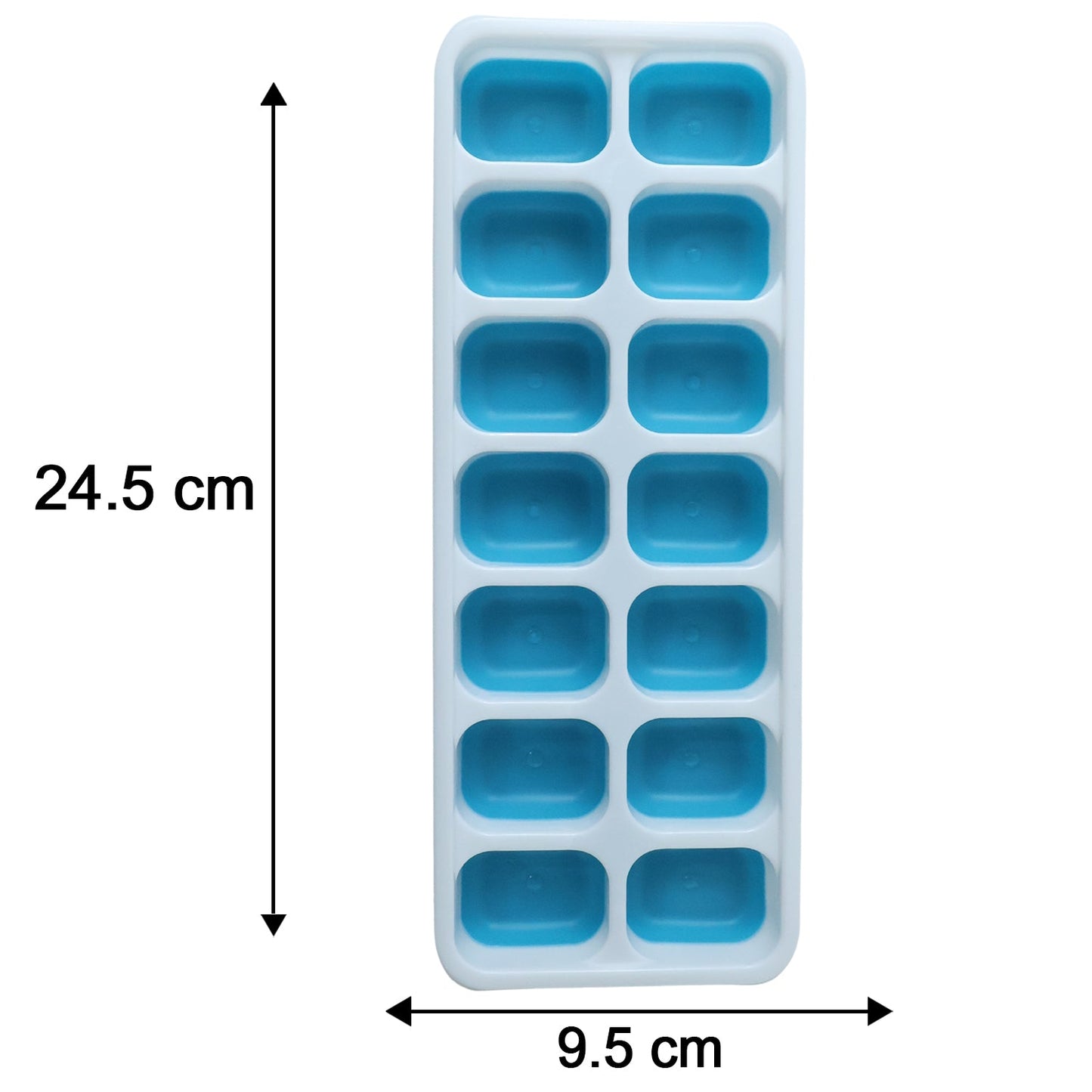 Multipurpose Plastic Ice Cube Tray With Lid (1 Pc, 14 Gride / Blue)