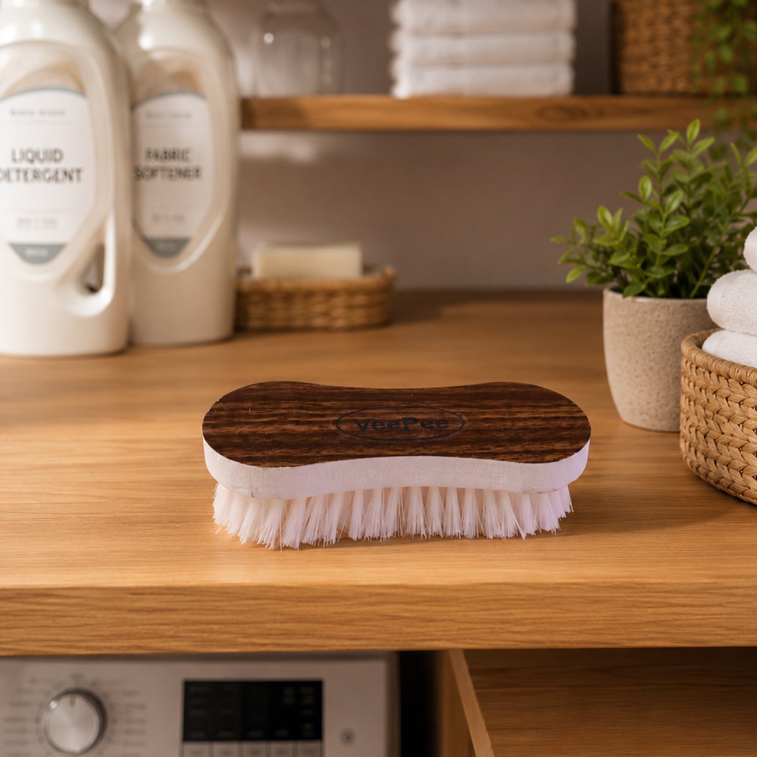 Curved Brush with Detergent and Fabric Softener