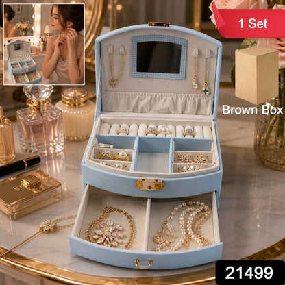 Multi-layer jewellery box with mirror open view India