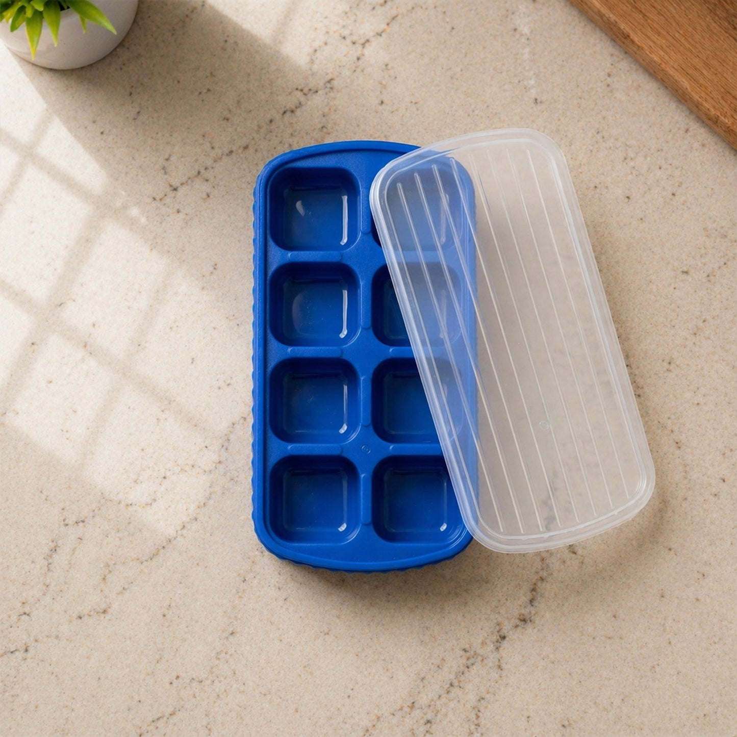 compact ice cube tray with lid for fridge