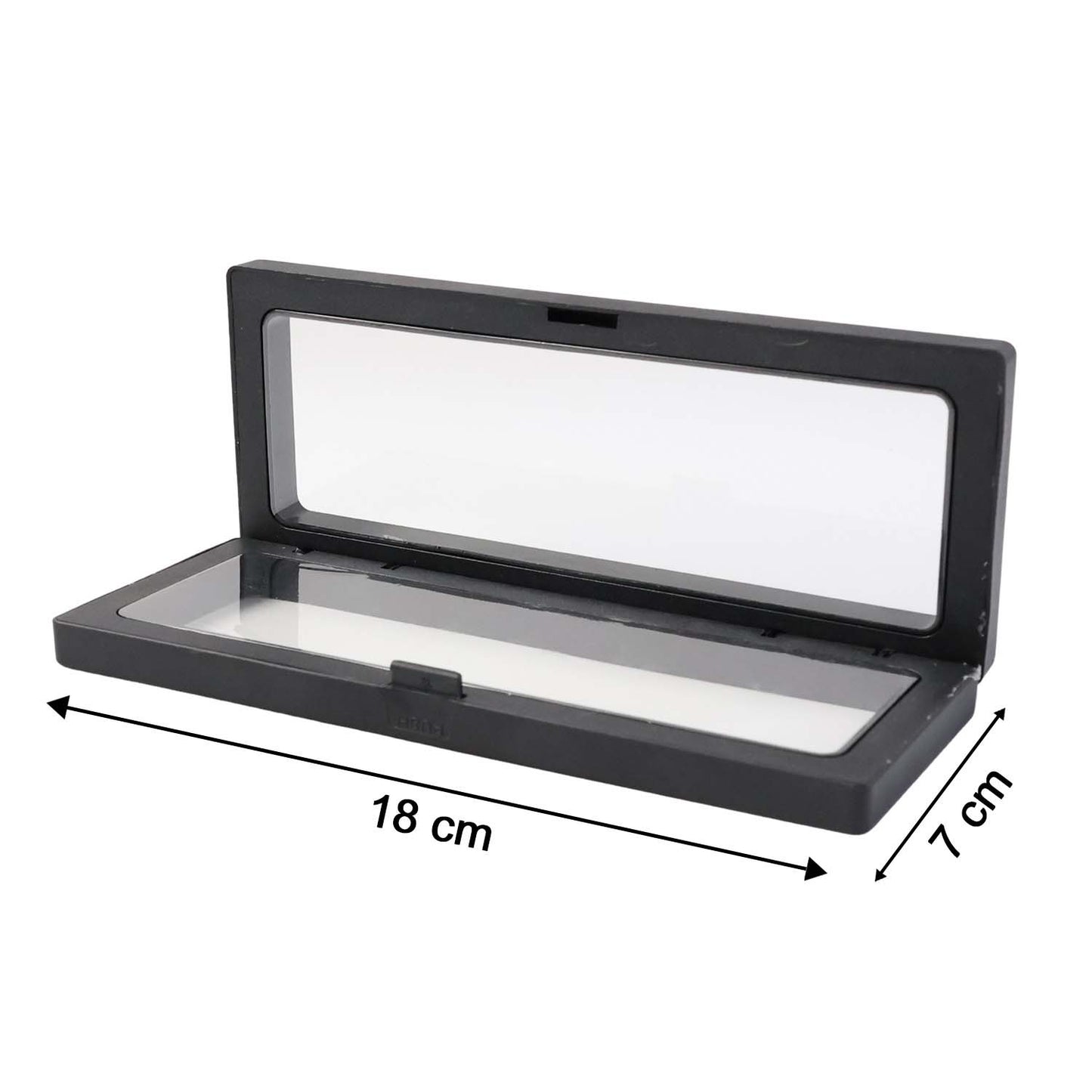 Transparent display box 18x7cm side view India