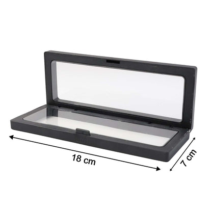 Transparent display box 18x7cm side view India