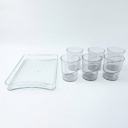 Glass Tumblers with Tray