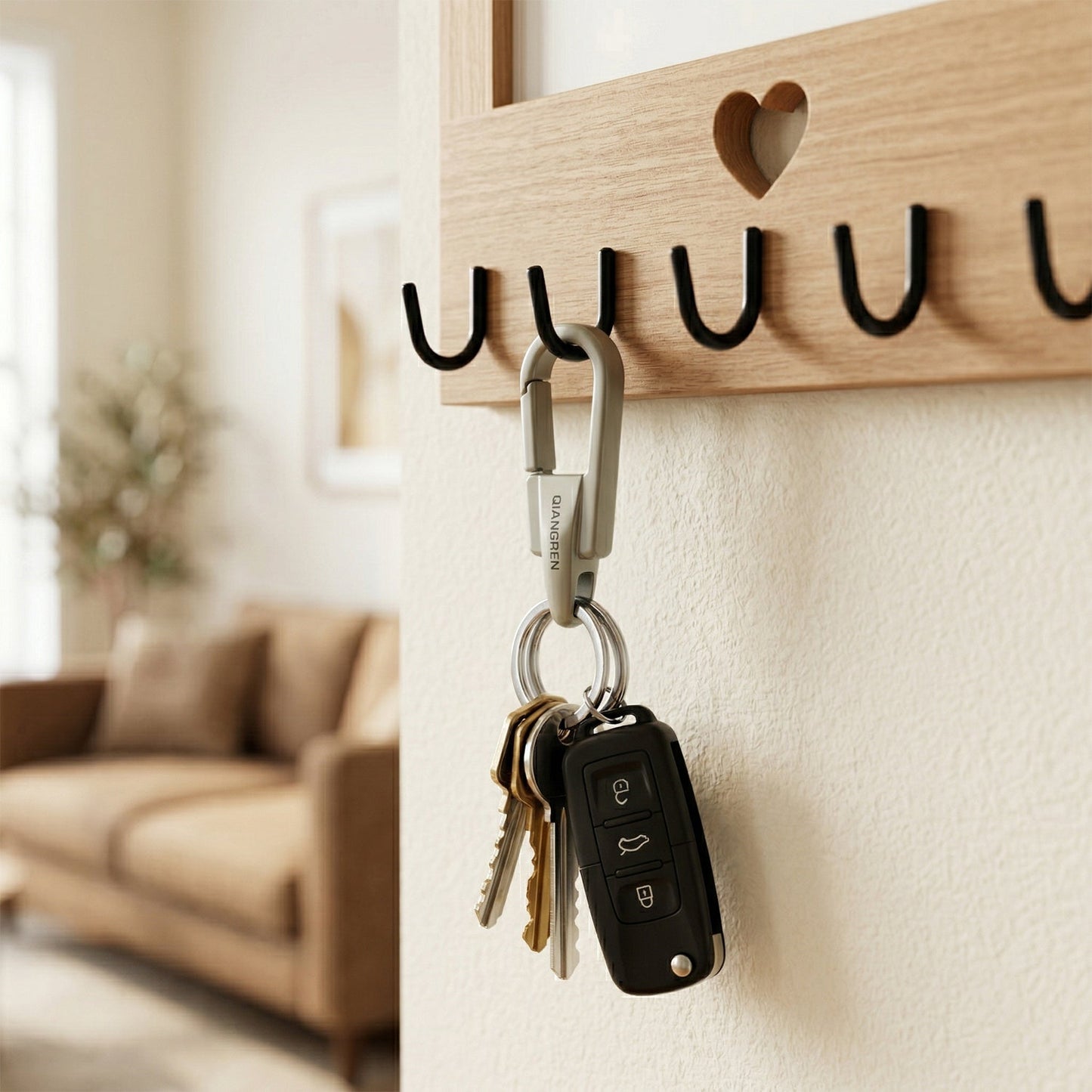 Heavy Duty Metal Key Holder Carabiner Clip Keychain (1 Pc)