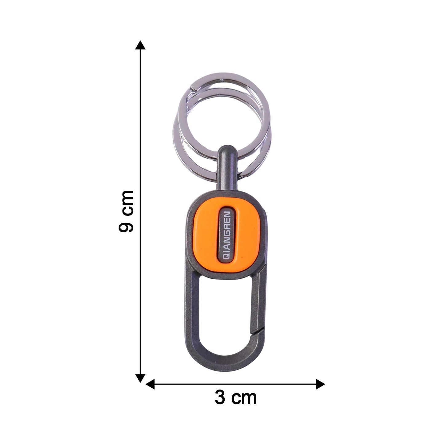 Premium Heavy Duty Push Lock Metal Keychain with Dual Ring (1 Pc)