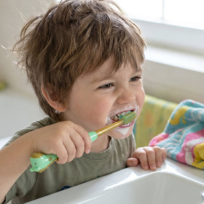 Kids Toothbrush with Cute Animal Whistle Toy Set