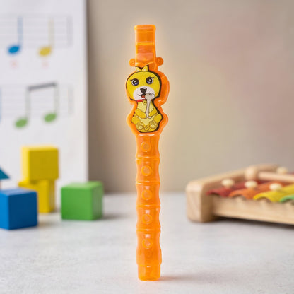Kids Toothbrush with Cute Cartoon Whistle Toy Set (2 Pc Set)