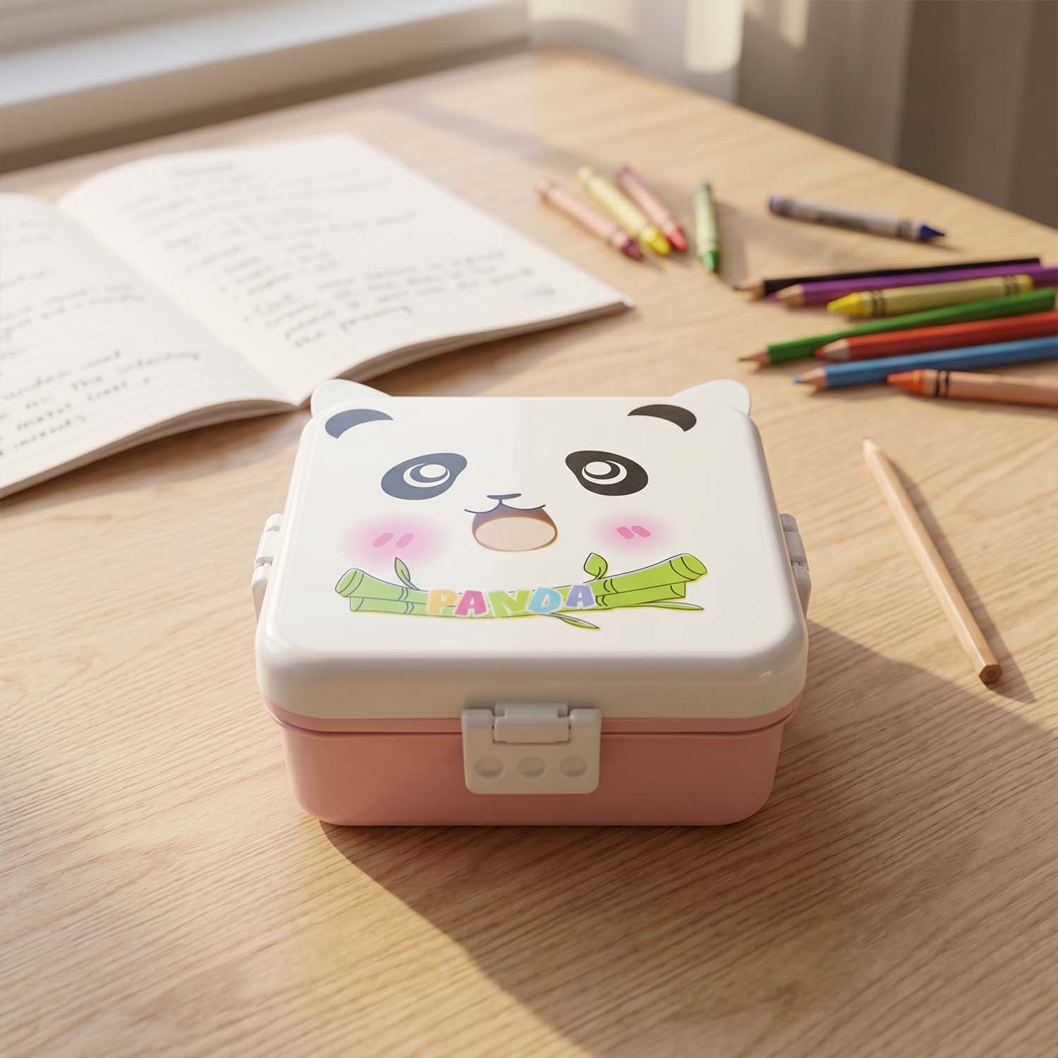 plastic panda lunch box kids