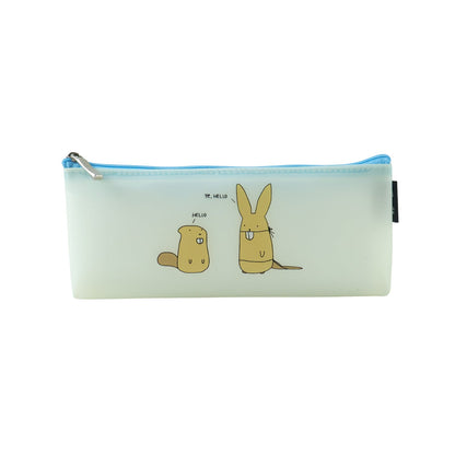 Cute Cartoon Transparent Pencil Pouch (1 Pc)