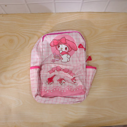 Cute Bow and Bunny Design Backpack – (1 Pc, 13 Inch)