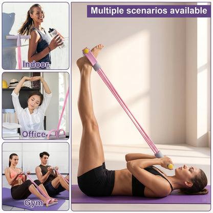 Portable Pull Rope Resistance Exerciser with Foot Pedal Support (1 Pc)