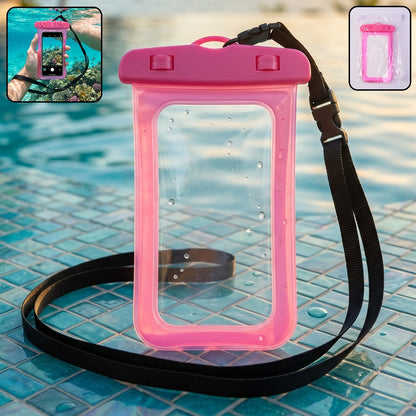 Pink waterproof mobile pouch cover main view