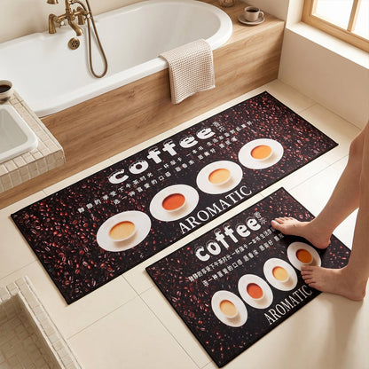 Printed Anti Slip Floor Mat Set (2 Pc, Mix Design & Size)