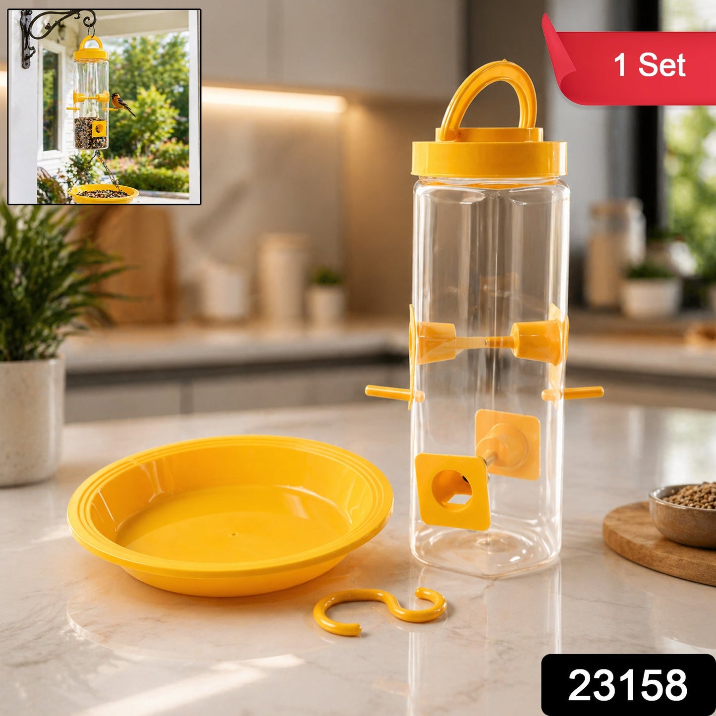 Hanging Bird Feeder with Feeding Ports for Garden & Backyard