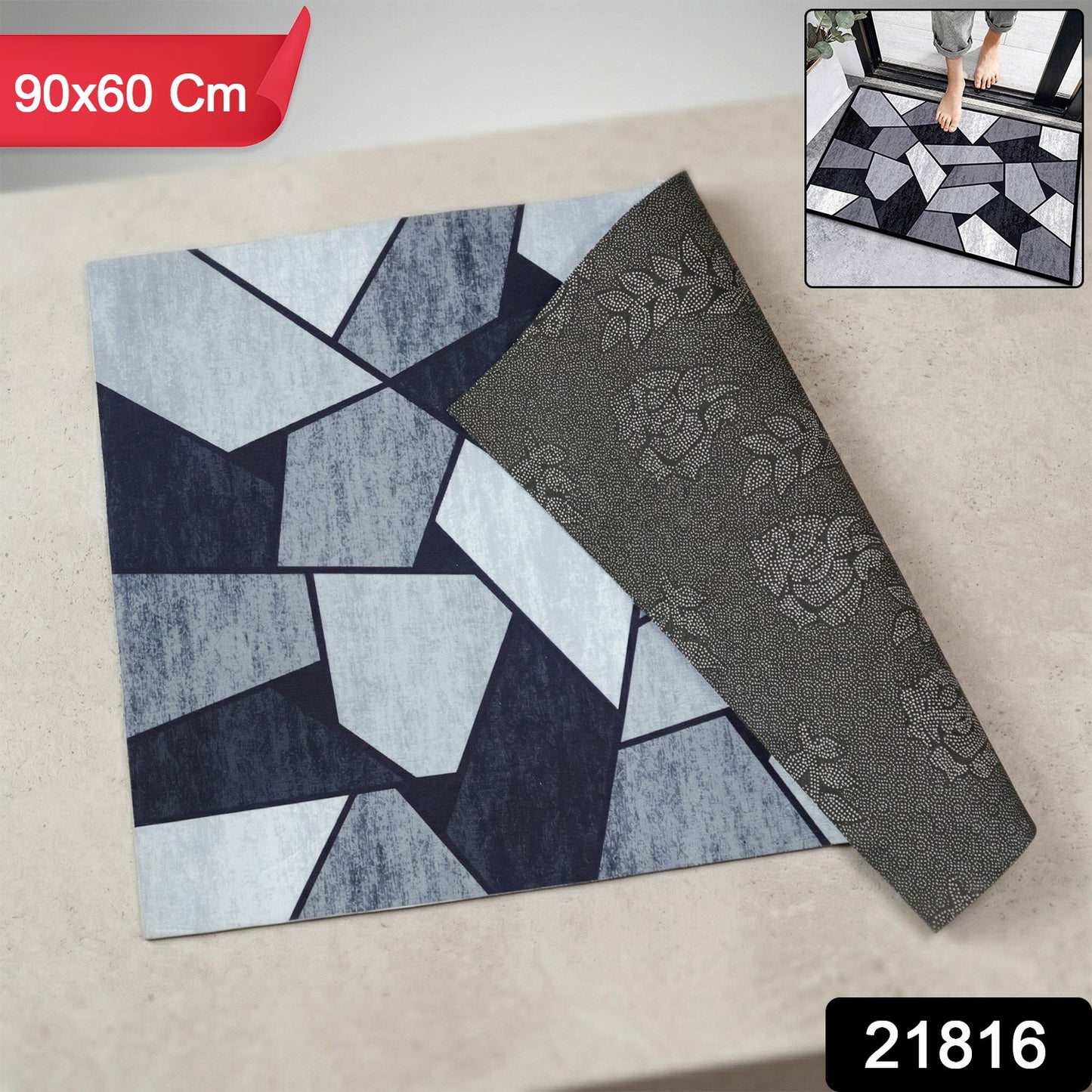 modern geometric design floor mat for entrance