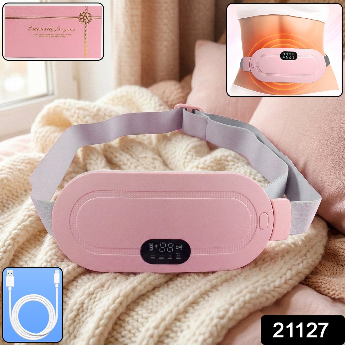 Electric waist belt with adjustable heat therapy