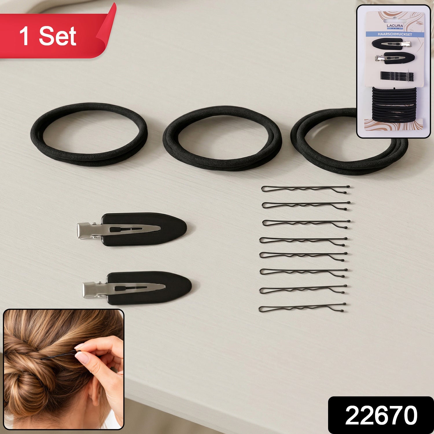 hair clips bands and accessories set for styling