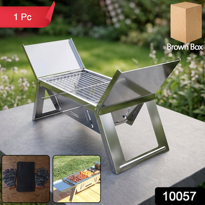outdoor charcoal BBQ grill steel