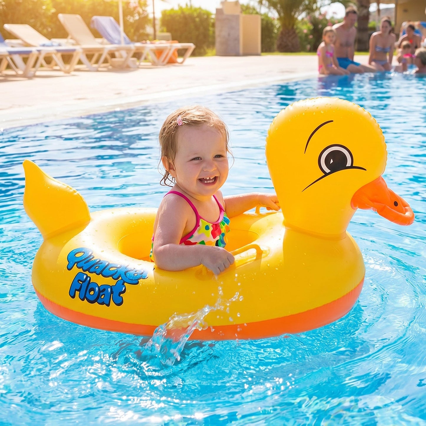 colorful kids swim float